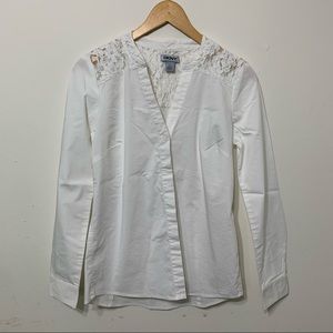 DKNY White Lace Button Down (XS)